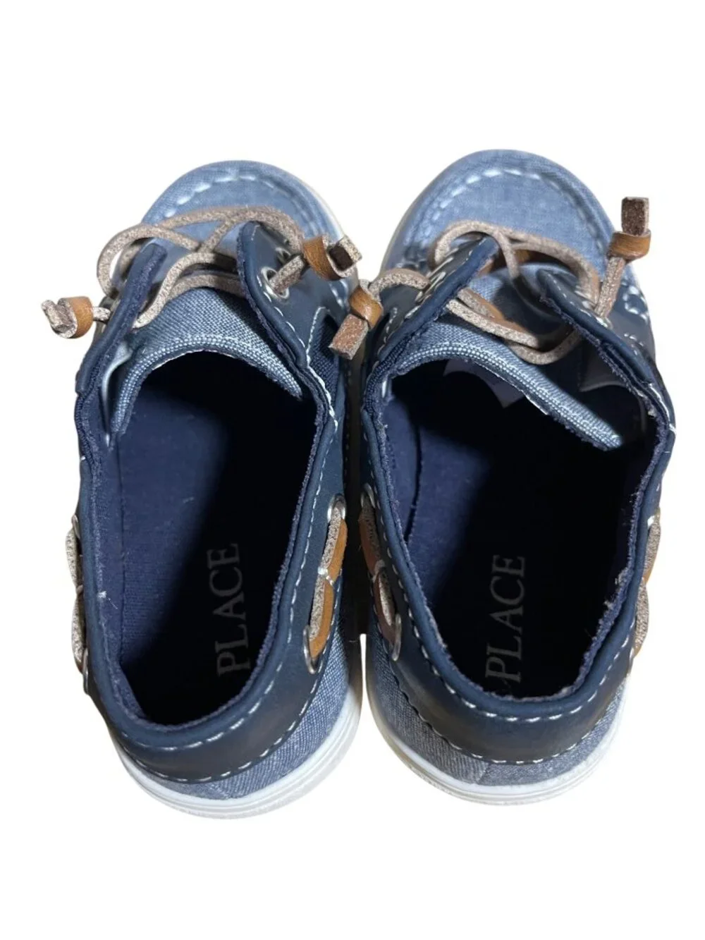 Childrens Place Kids Blue Chambray Boat Shoes Size 8 Casual Loafers